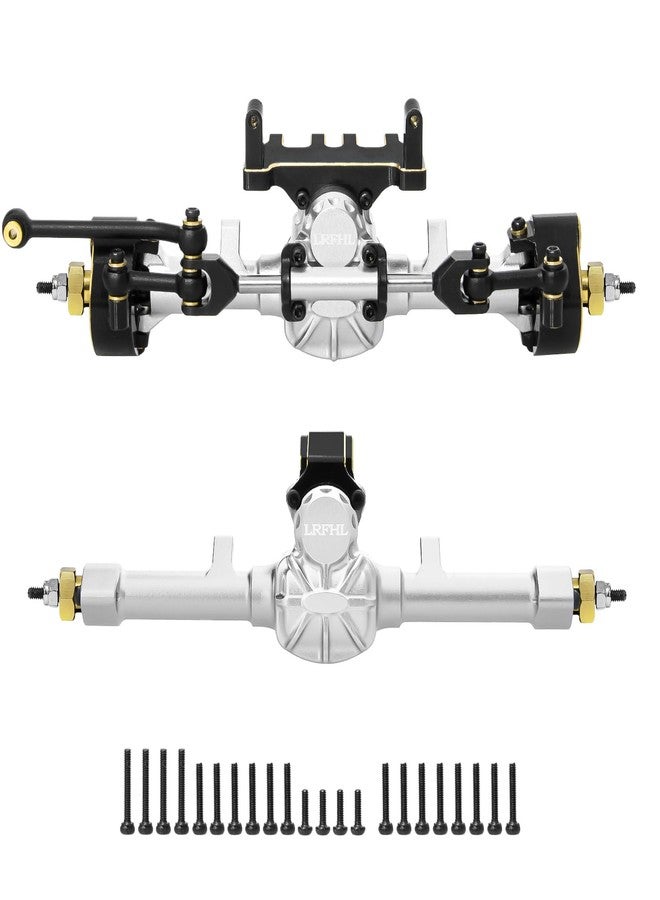 LRFHL SCX24 Axle Front and Rear RC Axle +6mm Extended 50° Max. Steering Angle for Axial SCX24 Deadbolt C10 JLU Gladiator Bronco 1/24 RC Crawler Upgrade (Silver) - Image 1