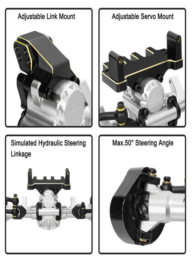 LRFHL SCX24 Axle Front and Rear RC Axle +6mm Extended 50° Max. Steering Angle for Axial SCX24 Deadbolt C10 JLU Gladiator Bronco 1/24 RC Crawler Upgrade (Silver) - Image 4
