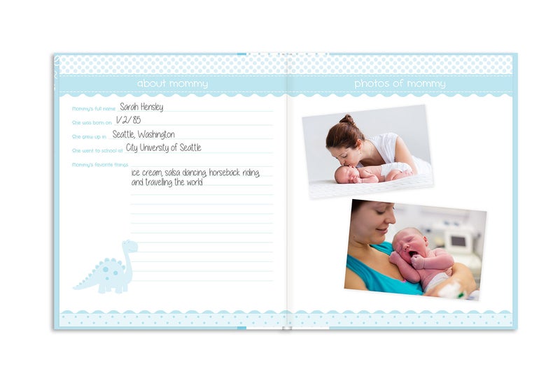 Lil Peach Lil’ Peach Dream Big Baby Memory Book - Guided Fill-In Journal & Photo Album for Baby’s First 5 Years (Blue) - 46 Acid-Free Pages, Baby Boy Gift for New & Expecting Parents - Image 5