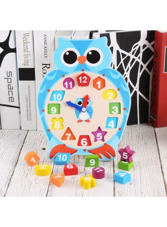 Cartoon Animal Digital Clock Toy Wooden Puzzle  Kindergarten Children Teaching Kids Toy - Image 2