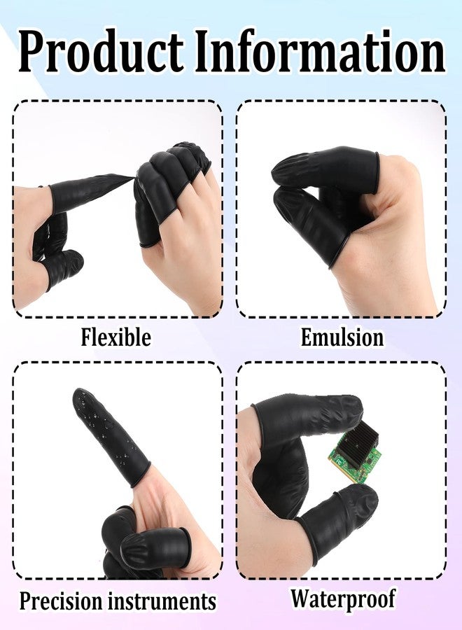 Hariendny 400 Pcs Black Finger Cots Large Finger Condoms Rubber Fingers Tip Covers Gloves Protectors Fingers Sleeve Thumb Cover for Handmade Crafting Painting - Image 4