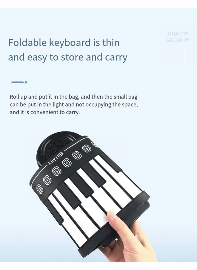 Generic - Portable 49 Keys Flexible Roll Up Piano Electronic Soft Keyboard Piano Silicone Rubber Keyboard ABS Plastic - Image 1