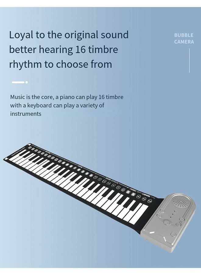 Generic - Portable 49 Keys Flexible Roll Up Piano Electronic Soft Keyboard Piano Silicone Rubber Keyboard ABS Plastic - Image 1