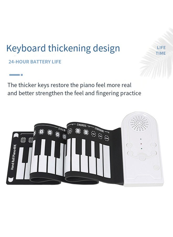 Generic - Portable 49 Keys Flexible Roll Up Piano Electronic Soft Keyboard Piano Silicone Rubber Keyboard ABS Plastic - Image 1