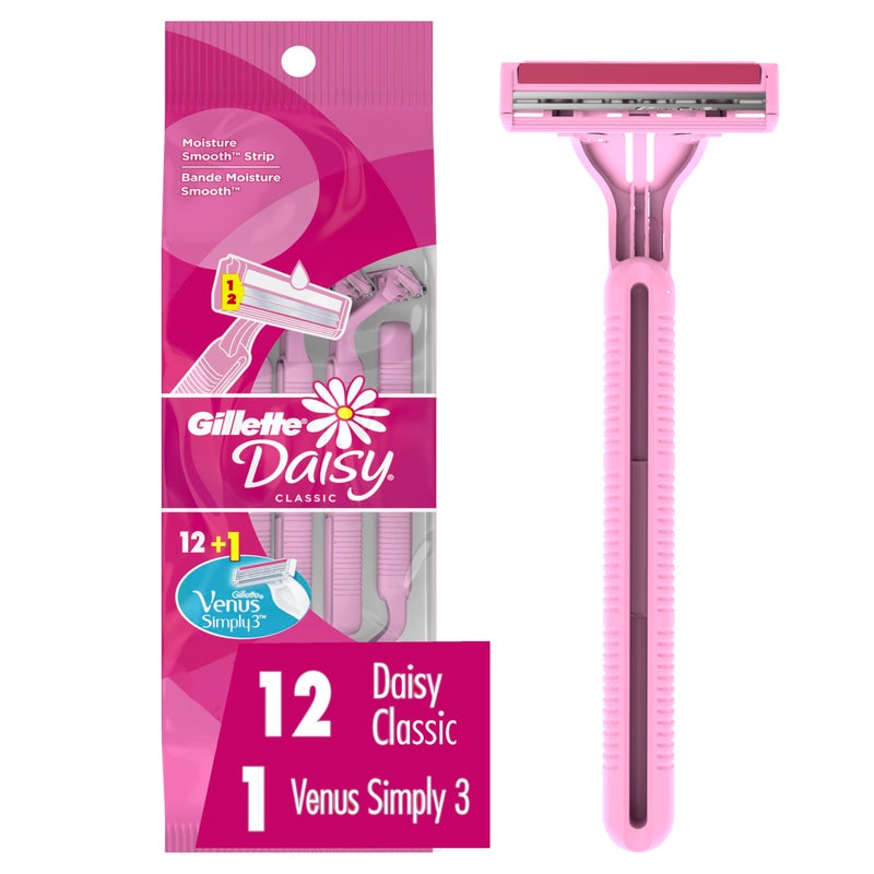 Gillette Venus Daisy Classic Disposable Razors for Women, 18 Count, Hair Removal for Women - Image 2