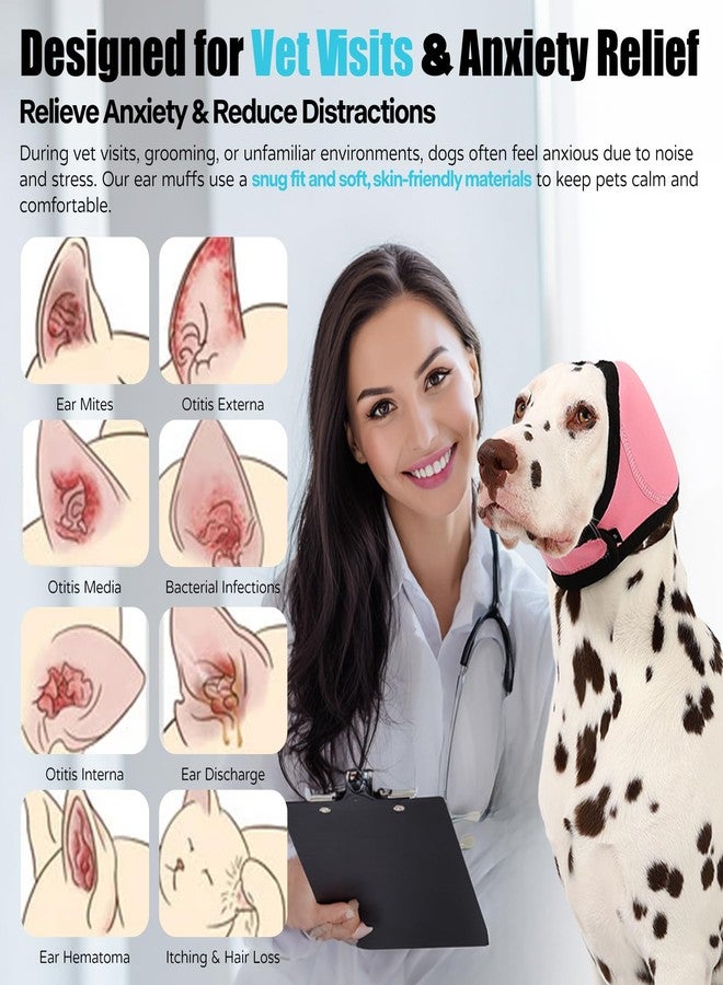 AOOLMOL Dog Ear Muffs Wrap for Hematoma, Bathing, Drying, Swimming & Noise Anxiety Relief- Elastic Waterproof Ear Protection with Calming Hoodie Design for Grooming - Image 4