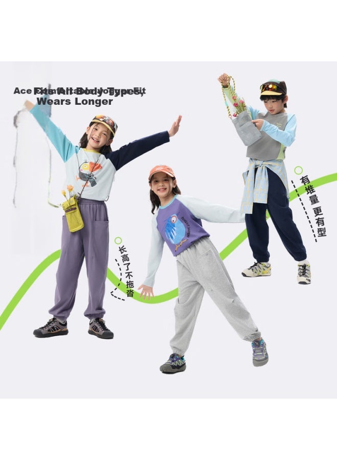 Ebaer Kids Boys Knit Pants Spring Autumn Jogger Pants Children's Sports Casual Pants Girls Sweatpants Mist Gray 130 - Image 4