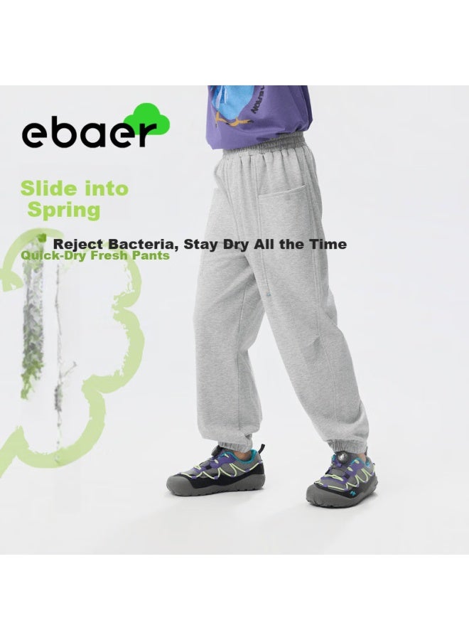 Ebaer Kids Boys Knit Pants Spring Autumn Jogger Pants Children's Sports Casual Pants Girls Sweatpants Mist Gray 130 - Image 1
