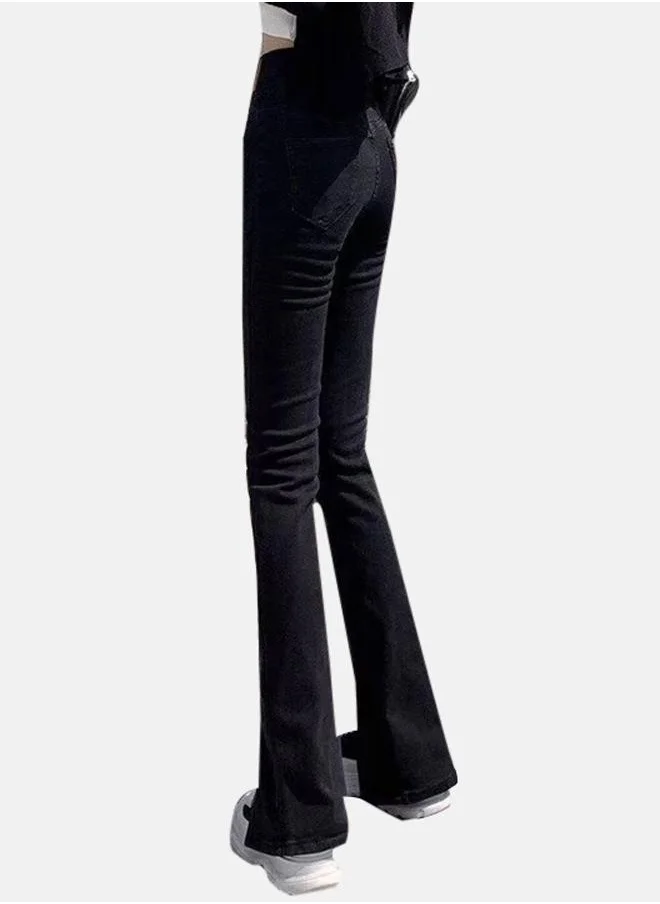 يونيكي Black Slim Fit High-Rise Jeans