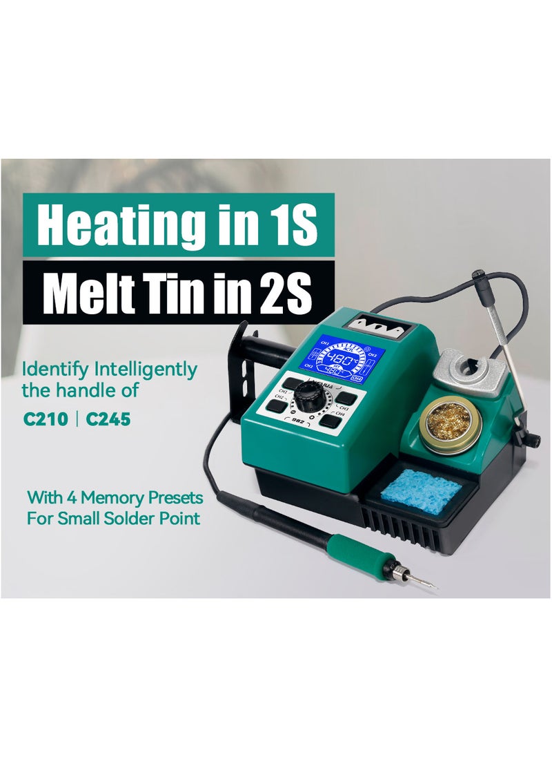 Yihua YIHUA 982 Precision Soldering Iron Station Kit with Digital LCD Display, 210 Soldering Tip Cartridge Compatible, Solder Wire Dispenser and, 4 Memory Channels, Auto Shutdown, Rapid Heating  - Image 5