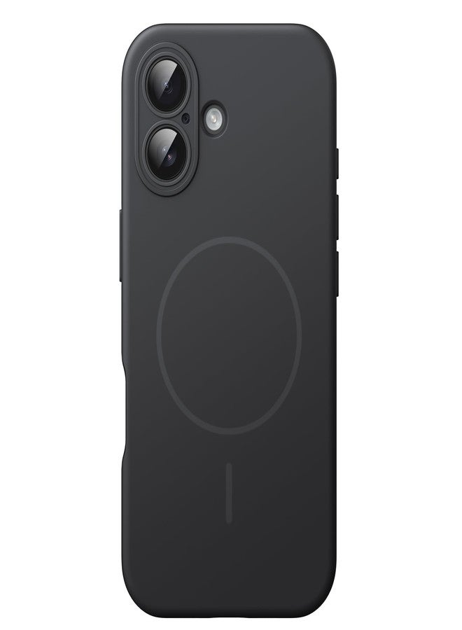 JETech Magnetic Silicone Case for iPhone 17 6.3-Inch, Compatible with MagSafe, Silky Soft Touch, Shock Absorbing Phone Cover with Camera Lens Protection (Black) - Image 1