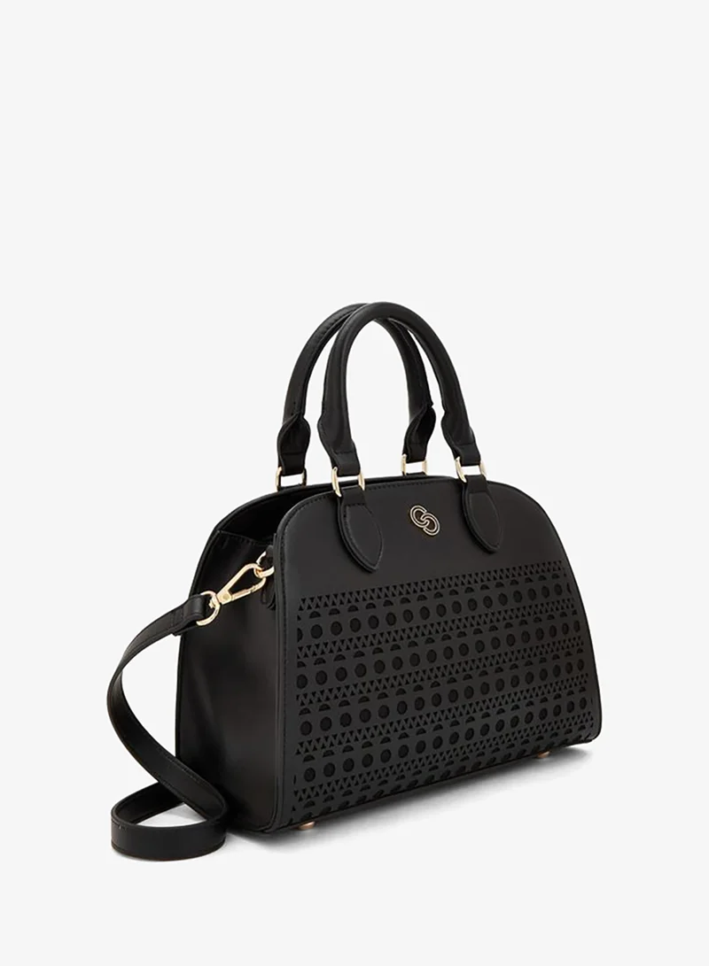Celeste BLACK Cutwork Tote Bag With Detachable Strap for Women | Best Price UAE