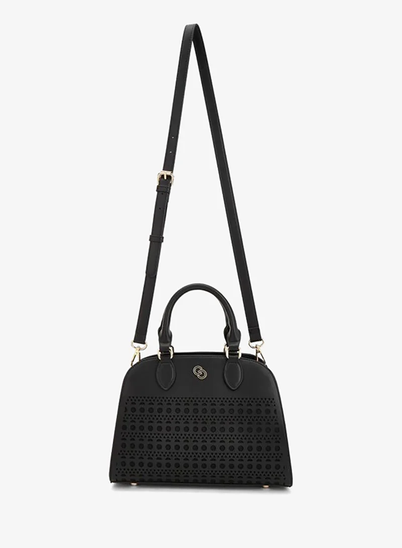 Celeste BLACK Cutwork Tote Bag With Detachable Strap for Women | Best Price UAE