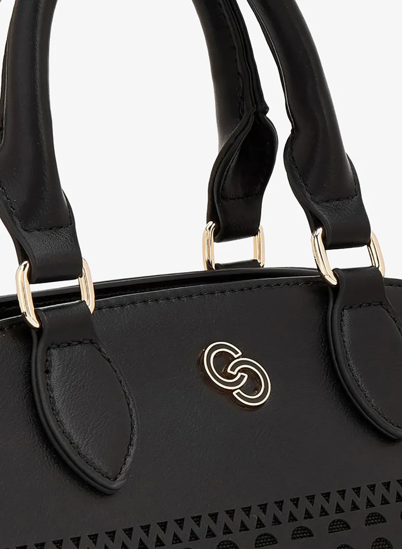 Celeste BLACK Cutwork Tote Bag With Detachable Strap for Women | Best Price UAE