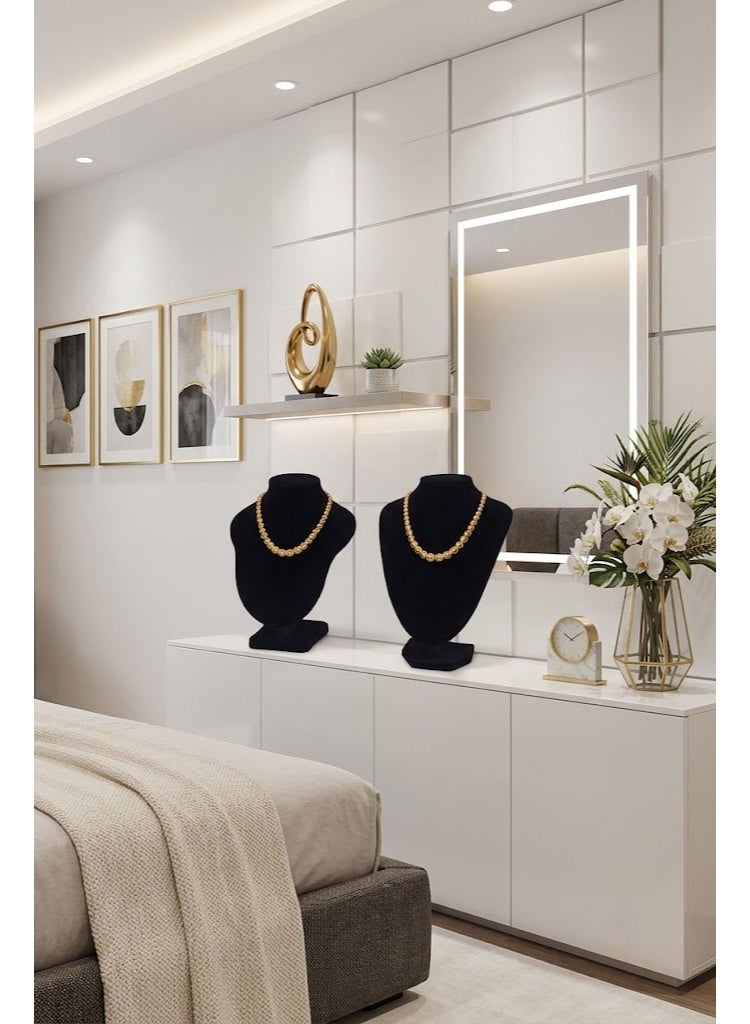 co arma Luxury necklace and chain display stand and mannequin for shops and home, black color, (one) piece only - Image 2