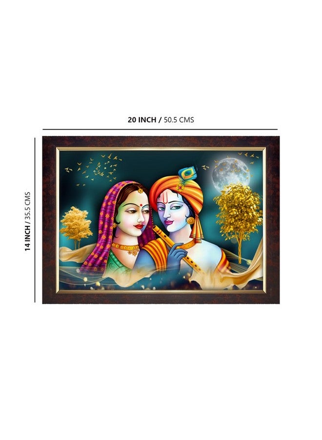 Dharvika Innovations Dharvika Innovations Radha Krishna Photo Frame Big Size Home Decoration with Sparkle Coated Lamination (14x20 Inch) - 20505 - Image 2