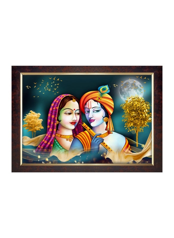 Dharvika Innovations Dharvika Innovations Radha Krishna Photo Frame Big Size Home Decoration with Sparkle Coated Lamination (14x20 Inch) - 20505 - Image 1