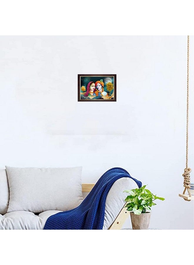 Dharvika Innovations Dharvika Innovations Radha Krishna Photo Frame Big Size Home Decoration with Sparkle Coated Lamination (14x20 Inch) - 20505 - Image 5