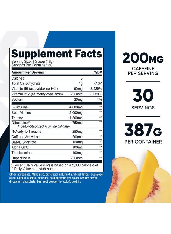 Nutricost Pre-Workout Complex Powder (30 Servings, Peach Mango) - Pre-Workout Supplement with Beta-Alanine, Taurine & Amino Acids - Image 2