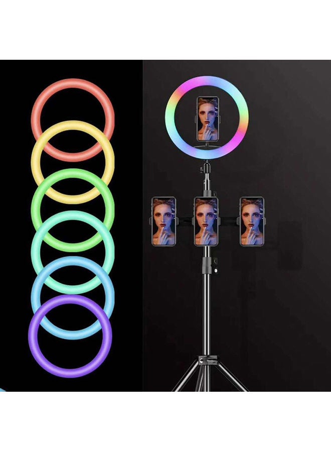 Loquat USB RGB LED Selfie Round Light With Phone Clip Black - Image 3