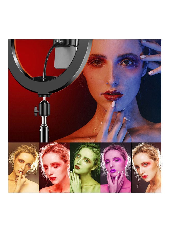 Loquat USB RGB LED Selfie Round Light With Phone Clip Black - Image 4