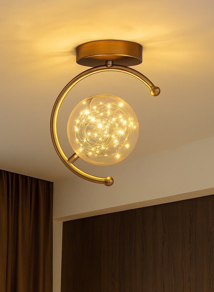 Modern Glass Globe Table Light – 7W Warm Light – 25 cm Height – Flush Mount Style - Image 1