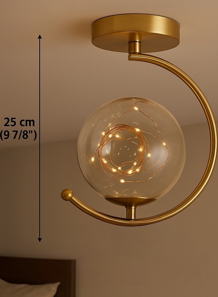 Modern Glass Globe Table Light – 7W Warm Light – 25 cm Height – Flush Mount Style - Image 4