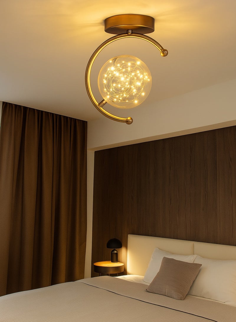 Modern Glass Globe Table Light – 7W Warm Light – 25 cm Height – Flush Mount Style - Image 2