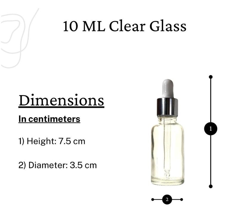 VOW 10ML Transperant Empty Glass Dropper Bottles, Silver Sleeve, White Rubber Teat, Leakproof, Travel For Oil, Perfume, Serum, Cosmetic_Pack of 24 - Image 4