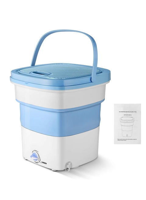 Mini Portable Folding Washing Machine – 1.8 kg, 135W, Compact & Lightweight (White/Blue)