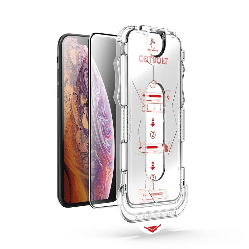 Cotbolt Tempered Glass for iPhone X/XS/iPhone 11 Pro Screen Protector [Military Grade Shatterproof & Longest Durable] Screen Protector iPhone X/XS/iPhone 11 Pro Tempered Glass Full Coverage - Image 1