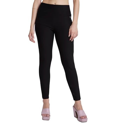 Spykar Women Black Blended Skinny Fit Ankle Length Trackpant - Image 1