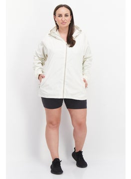Trespass Women Brand Logo Windbreaker Jacket, Off White  - Image 3