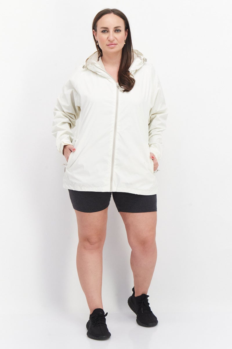 Trespass Women Brand Logo Windbreaker Jacket, Off White - Image 3