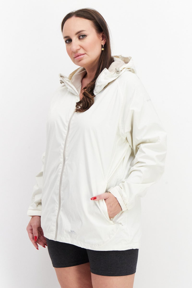 Trespass Women Brand Logo Windbreaker Jacket, Off White - Image 2