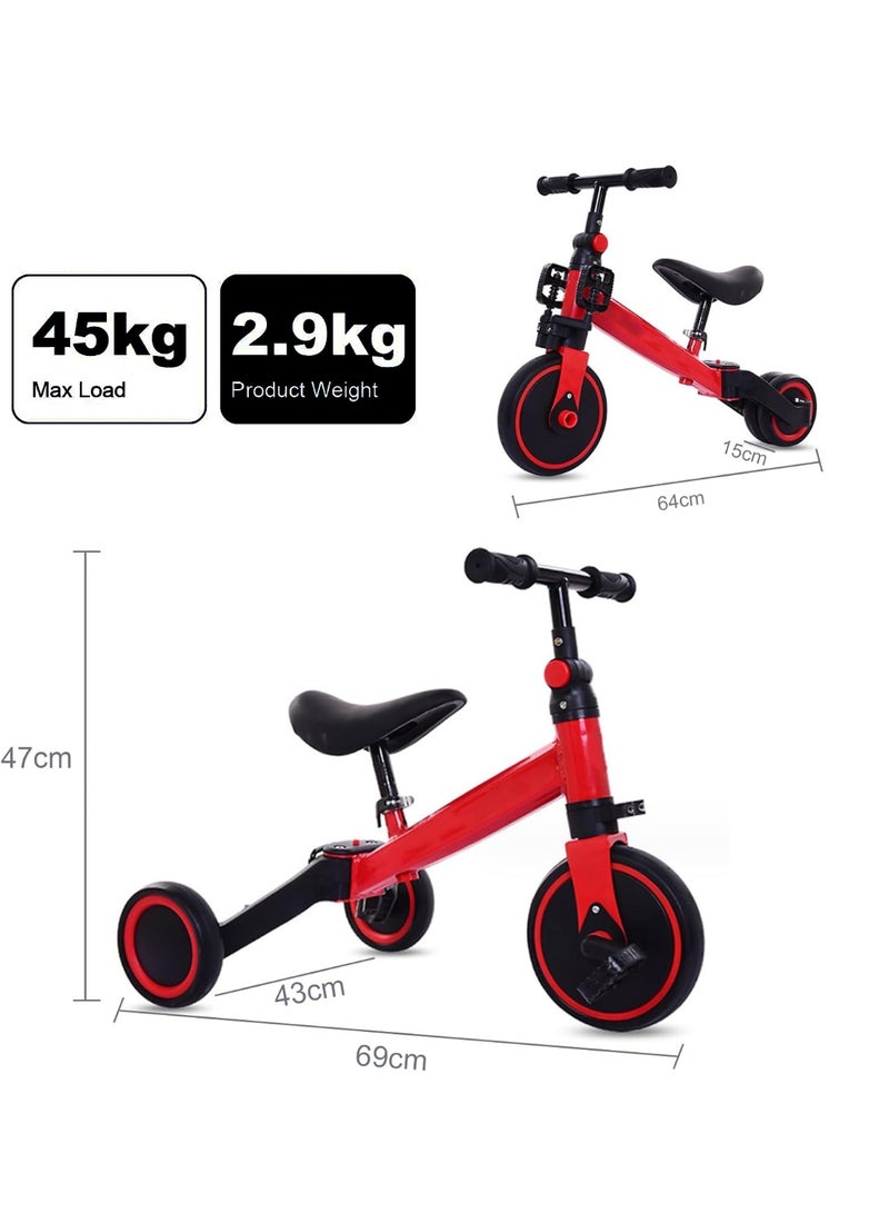 GOLD MANTIS 2-in-1 Kids Balance Bike with Pedals – Toddler Training Bike & Tricycle, Adjustable Seat, Assorted Colors – Lightweight Ride-On Bicycle for Boys & Girls - Image 5