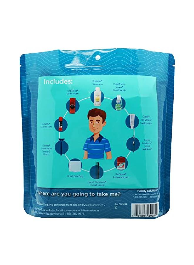 Handy Solutions 10 Piece Resealable Men'S Travel Kit - Image 3