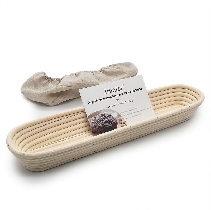 Jranter 15 inches Baguette Banneton Bread Proofing Basket and Linen Liner Set 2 Pack - Image 2