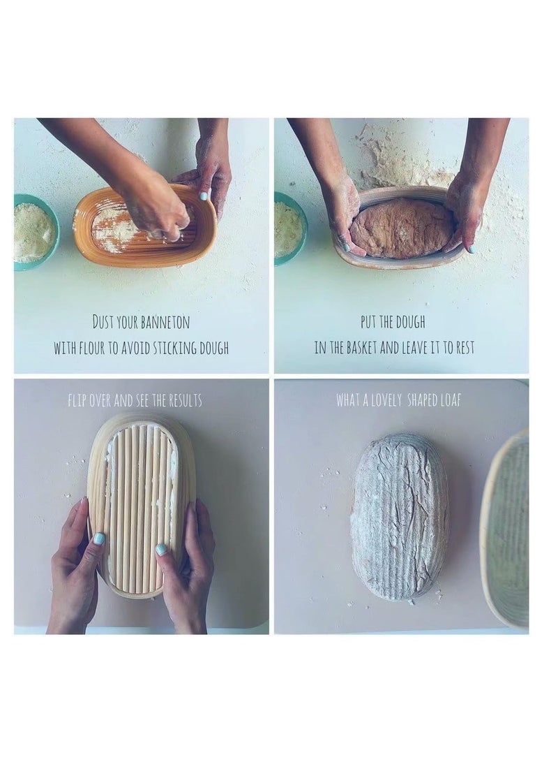 Jranter 15 inches Baguette Banneton Bread Proofing Basket and Linen Liner Set 2 Pack  - Image 4