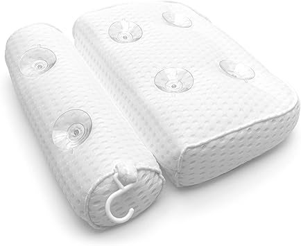 RIO وسادة استحمام فاخرة من ريو بتصميم مريح مع تقنية شبكة الهواء ثلاثية الأبعاد و 6 أكواب شفط تدعم الرأس والرقبة والظهر والكتف تناسب جميع أحواض الاستحمام - Image 4