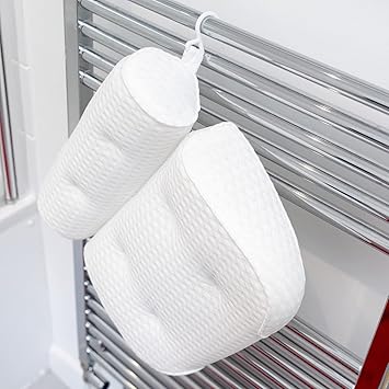 RIO وسادة استحمام فاخرة من ريو بتصميم مريح مع تقنية شبكة الهواء ثلاثية الأبعاد و 6 أكواب شفط تدعم الرأس والرقبة والظهر والكتف تناسب جميع أحواض الاستحمام - Image 5