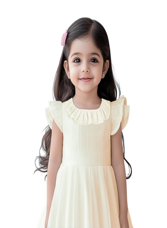 Kidbea® Baby Girls Midi/Knee Frocks | Summer Dress | New Cute Trendy Frock Made with 100% Linen Fabrics Blue, White, Pink & Rust Combo 18 to 24 Months - Image 4