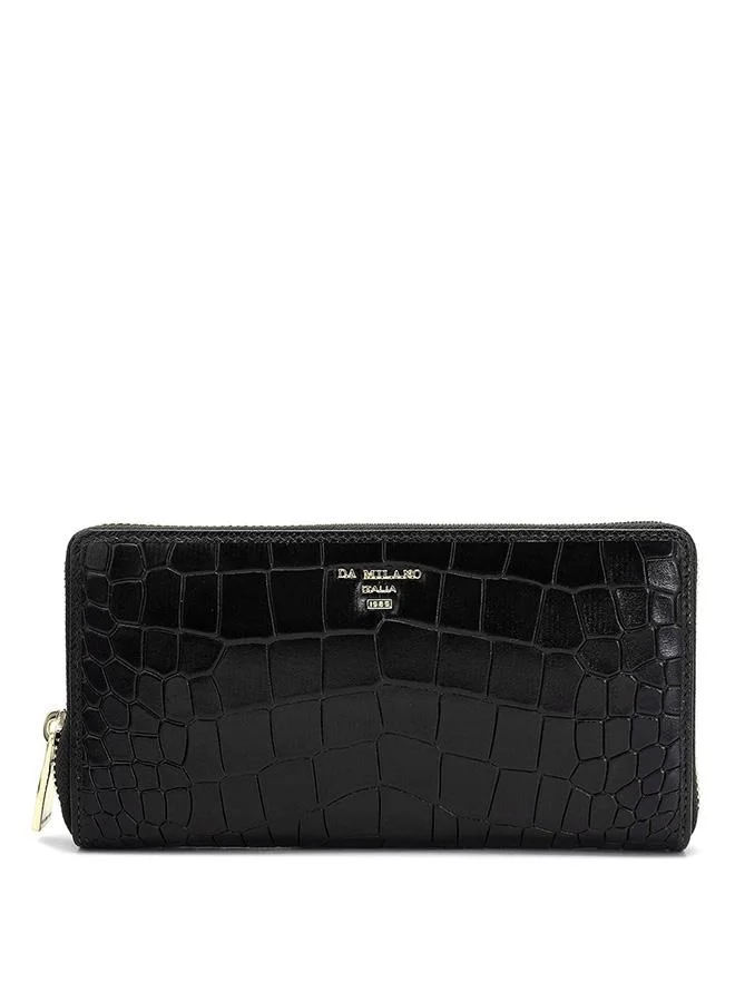 Genuine Leather Black Ladies Wallet