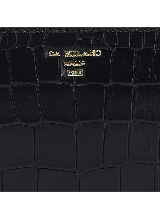 Da Milano  Genuine Leather Black Ladies Wallet for Women | Best Price UAE