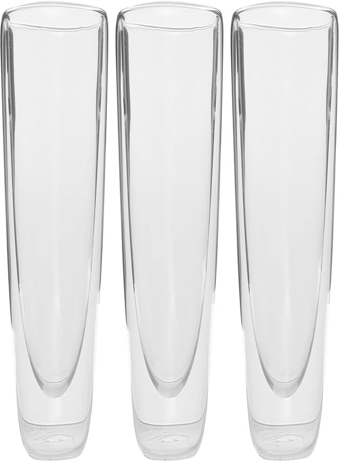 Zinnia Double Glass Longo Cup Set of 3 Pieces 280 ml - Transparent