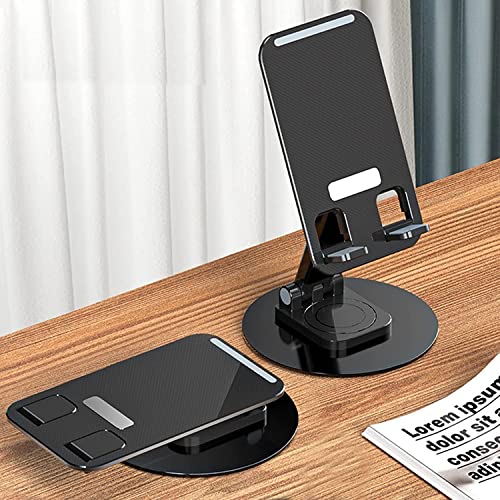 AMBLIC Desktop Adjustable Foldable Mobile Phone Stand Dock Tabletop Mount, Aluminum Stand for Table & Bed Compatible with All Smartphones & Tablets 4 to 11''inch Desk Accessories - Image 2