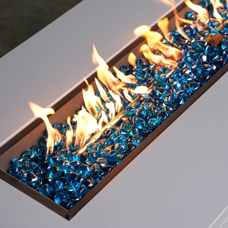Mr. Fireglass 10 Pounds Blended Fire Glass Diamonds for Fireplace Fire Pit & Lanscaping - 1 inch High Luster Caribbean Blue Fire Rocks - Image 4