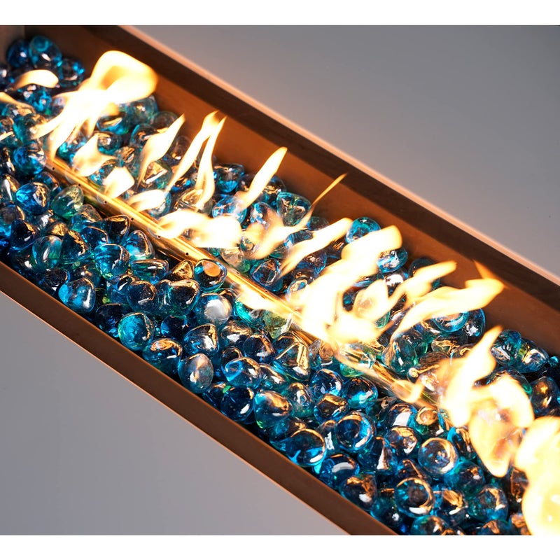Mr. Fireglass 10 Pounds Blended Fire Glass Diamonds for Fireplace Fire Pit & Lanscaping - 1 inch High Luster Caribbean Blue Fire Rocks - Image 5