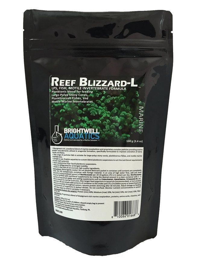 Brightwell Aquatics Reef Blizzard L - Powder Planktonic Food Blend to Feed Large Stony Corals & Planktivorous Fish - Image 1