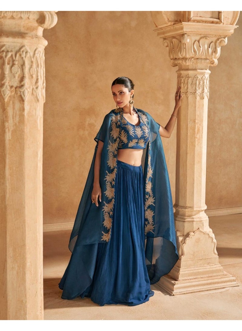 Ameya croptop-lehenga-choli-with-chinon-silk